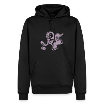 Süßer Pinguin Eishockeyspieler Silhouette - Männer Premium Bio Hoodie - Schwarz - Vorne - Nico (187cm)