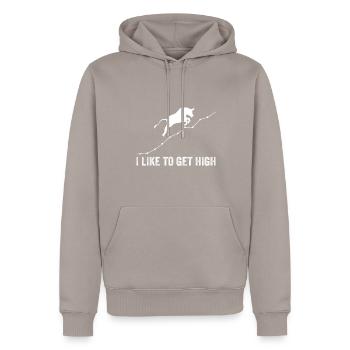 Haustiereltern LebensstilIgelmama Igel - Männer Premium Bio Hoodie - Taupe - Vorne - Nico (187cm)