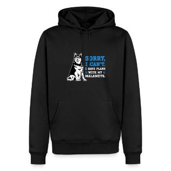 Chien Malamute d’Alaska - Sweat à capuche Premium bio Homme - noir - Devant - Nico (187cm)