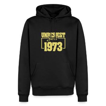 seit 1973 - Männer Premium Bio Hoodie - Schwarz - Vorne - Nico (187cm)