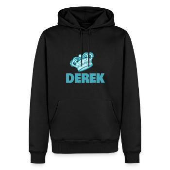 Krone Derek - Männer Premium Bio Hoodie - Schwarz - Vorne - Nico (187cm)