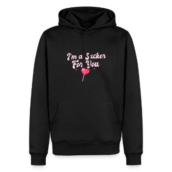 Funny Valentine's Quote I'm A Sucker For You - Männer Premium Bio Hoodie - Schwarz - Vorne - Nico (187cm)