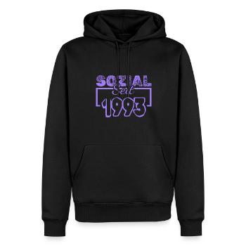 Sozialarbeiter 1993 - Männer Premium Bio Hoodie - Schwarz - Vorne - Nico (187cm)