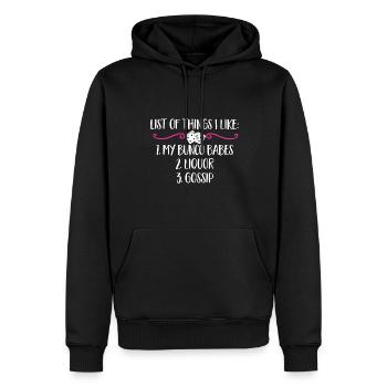 Jeu de dés Bunco - Sweat à capuche Premium bio Homme - noir - Devant - Nico (187cm)
