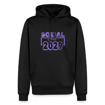 Sozial 2029 - Männer Premium Bio Hoodie - Schwarz - Vorne - Nico (187cm)