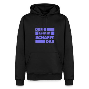 Dentiste de travail - Sweat à capuche Premium bio Homme - noir - Devant - Nico (187cm)