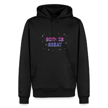 Les deux est super bisexuel LGBTQ bi fierté pansexuelle - Sweat à capuche Premium bio Homme - noir - Devant - Nico (187cm)