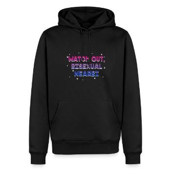 Watch Out Bisexual NearBi LGBTQ Bi Pride LGBT - Männer Premium Bio Hoodie - Schwarz - Vorne - Nico (187cm)