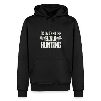 Chasse au sanglier chasseur sanglier - Sweat à capuche Premium bio Homme - noir - Devant - Nico (187cm)