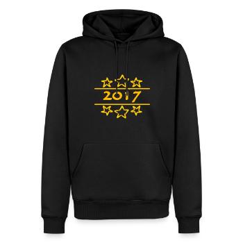 Witzig 2017 - Männer Premium Bio Hoodie - Schwarz - Vorne - Nico (187cm)