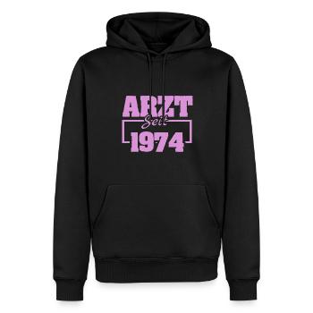 1974 - Männer Premium Bio Hoodie - Schwarz - Vorne - Nico (187cm)