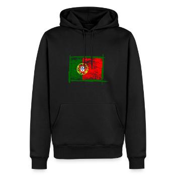 Drapeau du Portugal - Sweat à capuche Premium bio Homme - noir - Devant - Nico (187cm)