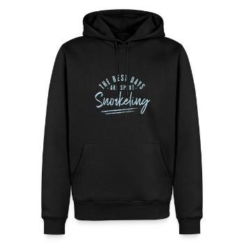 On passe les meilleurs jours à faire de la plongée en apnée - Sweat à capuche Premium bio Homme - noir - Devant - Nico (187cm)