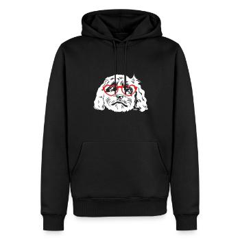 Cockapoo Dog - Men’s Premium Organic Hoodie - black - Front - Nico (187cm)