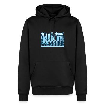 Saturation Diver - It's All About Handling Pressur - Men’s Premium Organic Hoodie - black - Front - Nico (187cm)