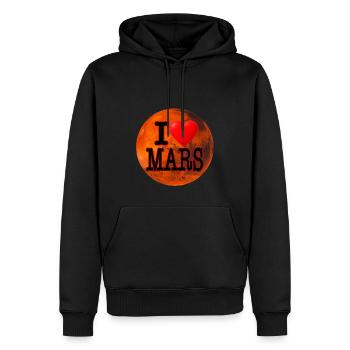 I love Mars - Sweat à capuche Premium bio Homme - noir - Devant - Nico (187cm)