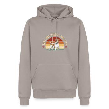 Jack Russell Terrier - Sweat à capuche Premium bio Homme - taupe - Devant - Nico (187cm)