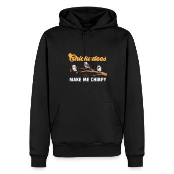 Observation des oiseaux mésanges - Sweat à capuche Premium bio Homme - noir - Devant - Nico (187cm)