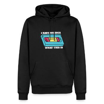 I Have No Idea What This Is Throwback 70s 80s 90s - Men’s Premium Organic Hoodie - black - Front - Nico (187cm)
