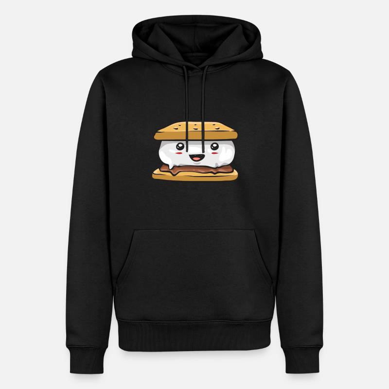 S'more Campfire Marshmallow Camping - Sweat à capuche Premium bio Homme - noir