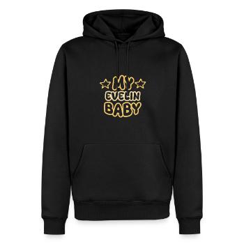 Evelin comme naissance - Sweat à capuche Premium bio Homme - noir - Devant - Nico (187cm)