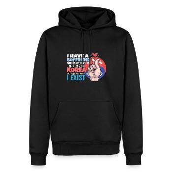 Fan d’idoles Kpop J’ai un petit ami K Amant de drame I - Sweat à capuche Premium bio Homme - noir - Devant - Nico (187cm)