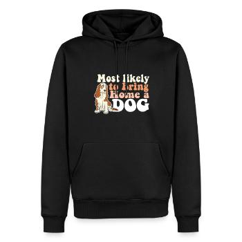 Le plus susceptible de ramener à la maison un chien maman papa que j’aime - Sweat à capuche Premium bio Homme - noir - Devant - Nico (187cm)