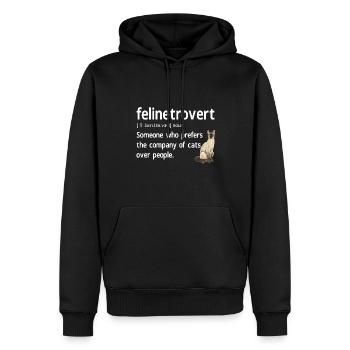 Chat siamois Chat siamois - Sweat à capuche Premium bio Homme - noir - Devant - Nico (187cm)