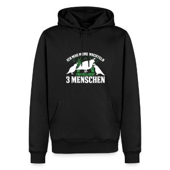 Ich Mag Meine Wachteln Und Vielleicht 3 Menschen - Männer Premium Bio Hoodie - Schwarz - Vorne - Nico (187cm)