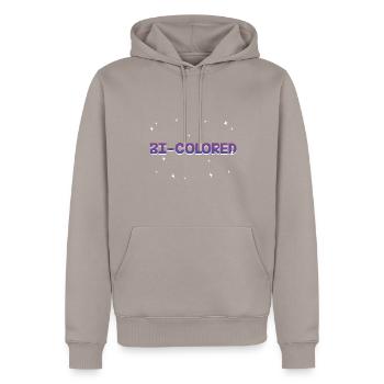 Bi Coloré Bisexuel LGBTQ Bi Pride LGBT Dictons LGBT - Sweat à capuche Premium bio Homme - taupe - Devant - Nico (187cm)