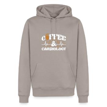 Kardiologie Krankenschwester Kardiologe - Männer Premium Bio Hoodie - Taupe - Vorne - Nico (187cm)