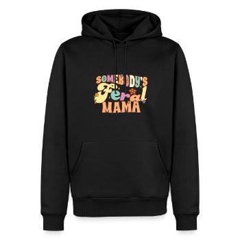 Somebody’s Feral Mama Funny Family Pun Groovy Mom - Sweat à capuche Premium bio Homme - noir - Devant - Nico (187cm)