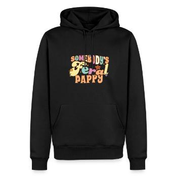 Somebody’s Feral Pappy Funny Father Pun Groovy - Sweat à capuche Premium bio Homme - noir - Devant - Nico (187cm)