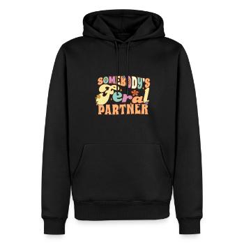 Le partenaire sauvage de quelqu’un mari femme jeu de mots familial - Sweat à capuche Premium bio Homme - noir - Devant - Nico (187cm)