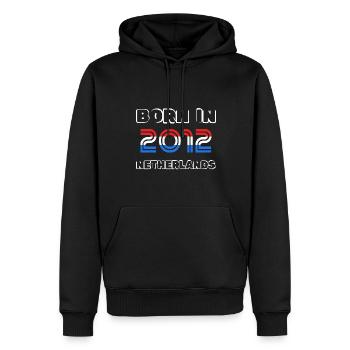Année : 2012 - Sweat à capuche Premium bio Homme - noir - Devant - Nico (187cm)