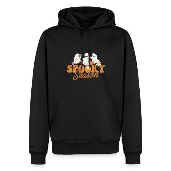 Halloween Spooky Season Boo Ghost Let’s Go Ghouls - Sweat à capuche Premium bio Homme - noir - Devant - Nico (187cm)