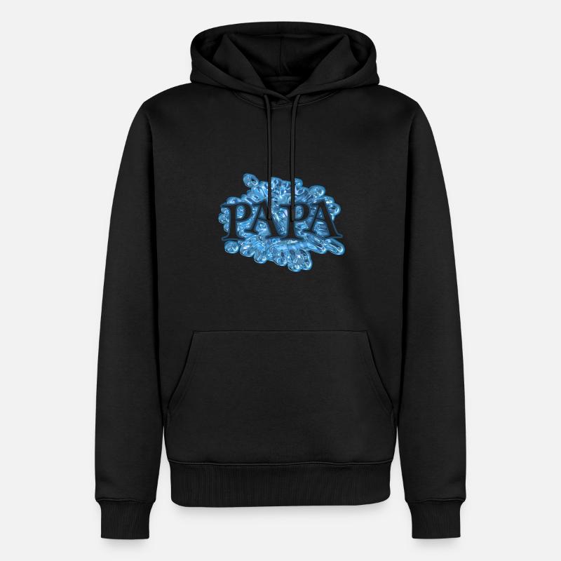 Papa Papa - Sweat à capuche Premium bio Homme - noir