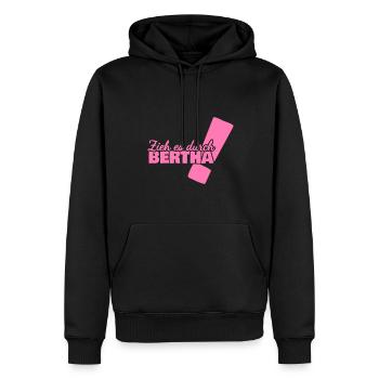Bertha als Vorname - Männer Premium Bio Hoodie - Schwarz - Vorne - Nico (187cm)
