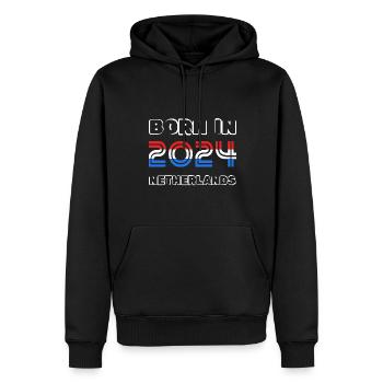 2024 - Männer Premium Bio Hoodie - Schwarz - Vorne - Nico (187cm)