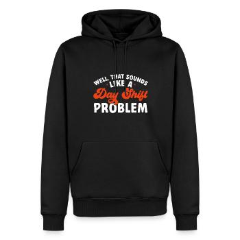Night Shift Nurse - Men’s Premium Organic Hoodie - black - Front - Nico (187cm)