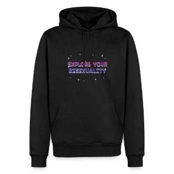 Explorez votre Bisexualité Bisexuelle LGBTQ Bi Pride - Sweat à capuche Premium bio Homme - noir - Devant - Nico (187cm)