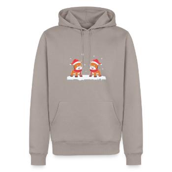 Cadeaux de Noël Noël - Sweat à capuche Premium bio Homme - taupe - Devant - Nico (187cm)