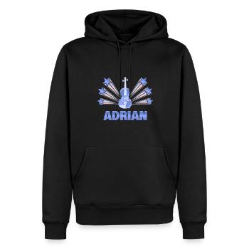Instrument de musique Adrien - Sweat à capuche Premium bio Homme - noir - Devant - Nico (187cm)