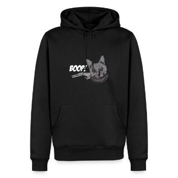 Skeleton Hand Black Cat Spooky Halloween Grunge - Männer Premium Bio Hoodie - Schwarz - Vorne - Nico (187cm)