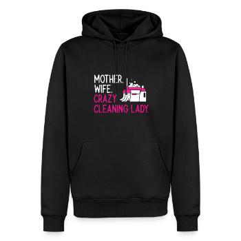 Aide domestique, femme de ménage, femme de ménage - Sweat à capuche Premium bio Homme - noir - Devant - Nico (187cm)