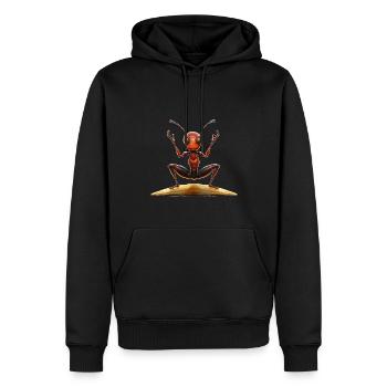 Ameise Yoga - Männer Premium Bio Hoodie - Schwarz - Vorne - Nico (187cm)