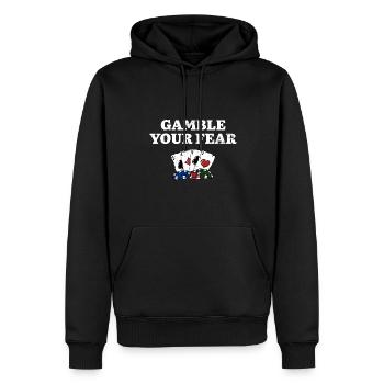 Jouez votre peur Poker Dictons Joueur de poker - Sweat à capuche Premium bio Homme - noir - Devant - Nico (187cm)