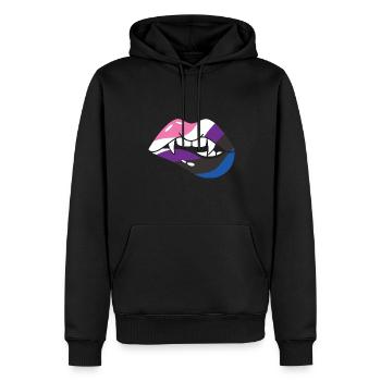 Bouche de vampire d’Halloween - Sweat à capuche Premium bio Homme - noir - Devant - Nico (187cm)