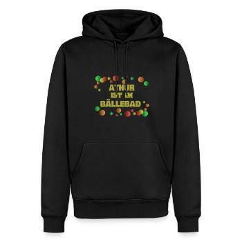 Kindergeburtstag Bällebad Bälle Geburtstag Athur - Männer Premium Bio Hoodie - Schwarz - Vorne - Nico (187cm)