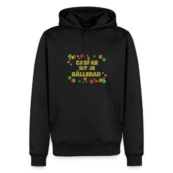 Bälle Caspar - Männer Premium Bio Hoodie - Schwarz - Vorne - Nico (187cm)